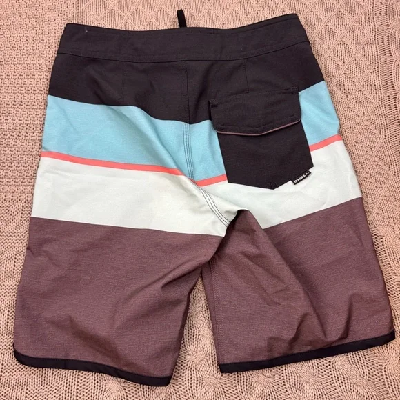 O'Neill Boys Youth Aqua and Brown Board Shorts 24/8 - Picture 13 of 13